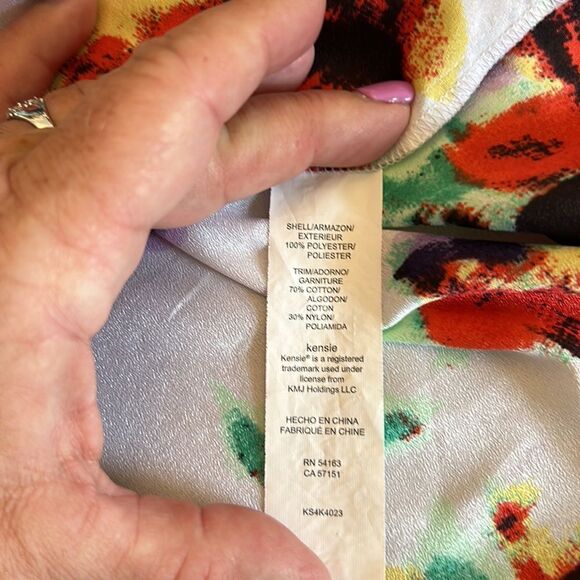 Kensie floral and lace button front sleeveless blouse Size M - Picture 8 of 9